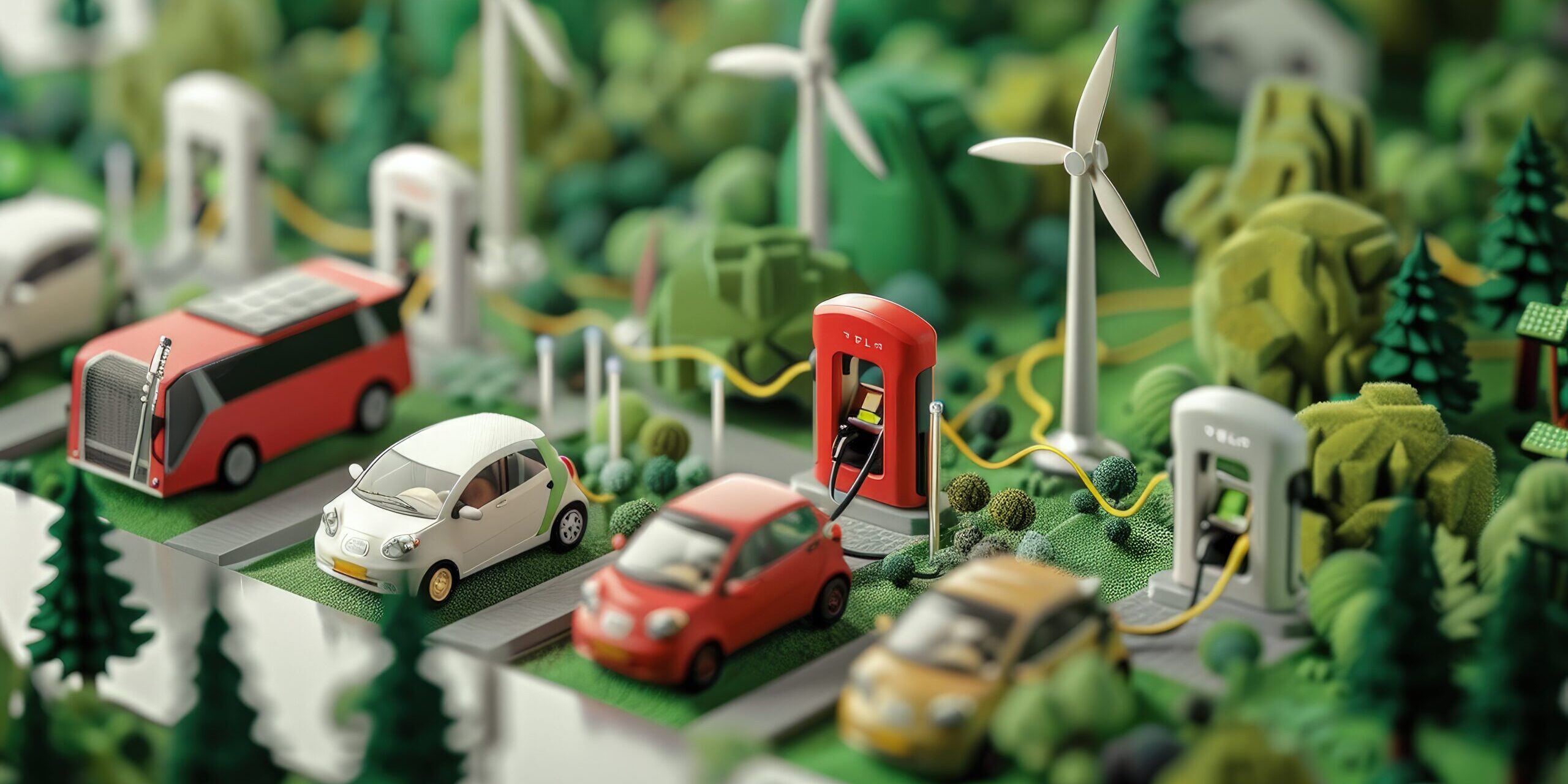 green-technology-electric-vehicles-charged-by-sustainable-energy-sources